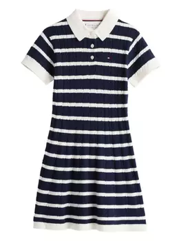 Платье-поло с вышитым логотипом Tommy Hilfiger Junior, синий