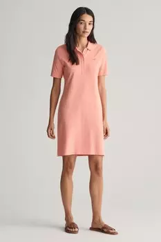 Платье поло Shield из 100% хлопка пике Gant, розовый