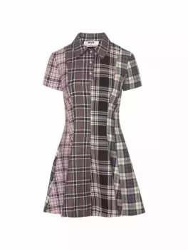 Платье-поло в клетку MSGM, мультиколор