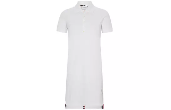 Платье-поло в полоску Rwb THOM BROWNE, белый