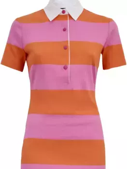 Платье поло в полоску Versace Jeans Couture, оранжевый