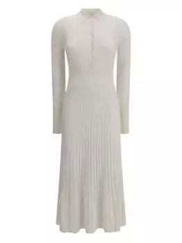 Платье-поло в рубчик Gabriela Hearst, нейтральный