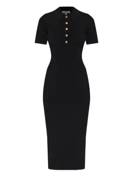 Платье-поло в рубчик от Michael Michael Kors, черный