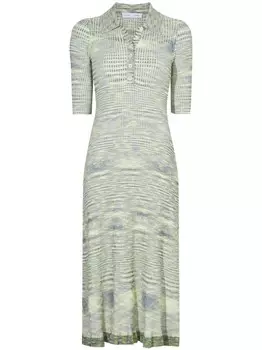 Платье-поло в рубчик Space Dye Proenza Schouler White Label, синий