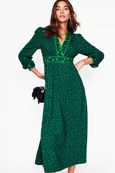 Платье понте с хрустящей корочкой Boden, зеленый