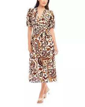 Платье Poppy со сборками на талии Fifteen Twenty, мультиколор