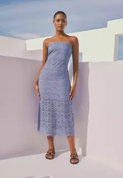 Платье повседневное BRODERIE BANDEAU Next, светло-голубой в крапинку