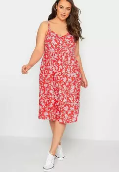 Платье повседневное DITSY FLORAL STRAPPY SUN Yours Clothing, цвет red