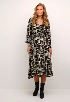 Платье повседневное KATANYA Kaffe, цвет black beige graphic print