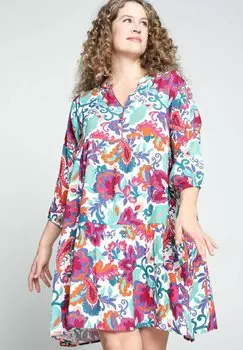 Платье повседневное KURZES AUS MIT BLUMENDRUCK Paprika, цвет multicolor