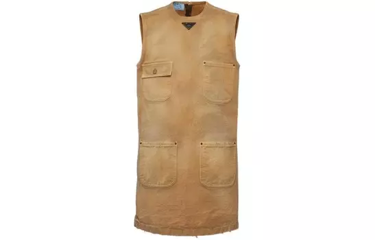 Платье Prada без рукавов, светло-коричневый