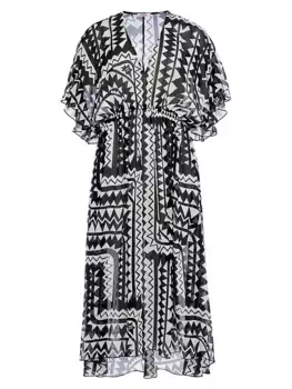 Платье-прикрытие Rivage с геометрическим узором Eres, цвет tribu print