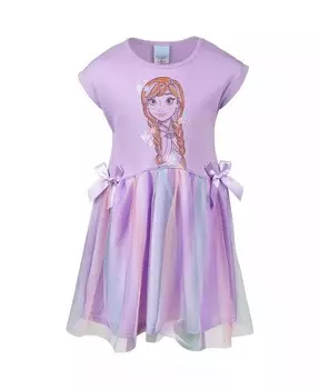 Платье принцессы Анны из мультфильма «Холодное сердце» для девочек фиолетового цвета для малышей, Ребенок Disney, фиолетовый