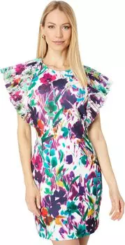 Платье Printed Pleated Mini ONE33 Social, цвет Violet Multi