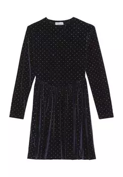 Платье приталенное, блестки, детское Manguun, цвет Dress Blue