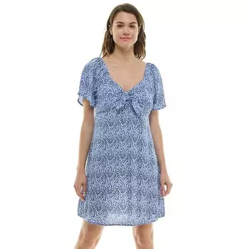 Платье приталенного кроя с завязкой спереди для юниоров As U Wish, цвет Blue Floral