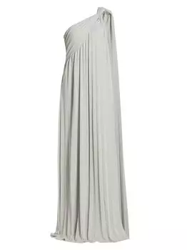 Платье Priya с драпировкой на одно плечо Halston, серебряный