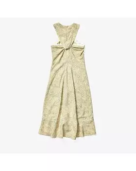 Платье Proenza Schouler Printed Cady Knotted Back Dress, цвет Butter/Taupe
