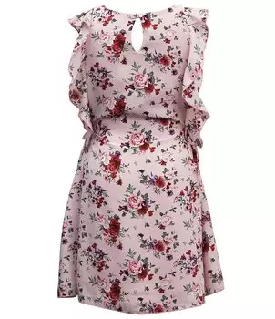 Платье прямого кроя Ava & Yelly для больших девочек 7–16 лет без рукавов с цветочным принтом и оборками, розовый