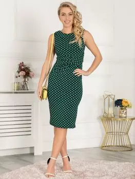 Платье прямого кроя без рукавов Jolie Moi, черный/зеленый