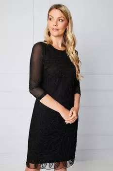 Платье прямого кроя Cornelli с украшением Wallis, черный