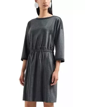 Платье прямого кроя Emporio Armani, серый