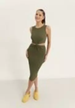 Платье прямого кроя Even&Odd, зеленый