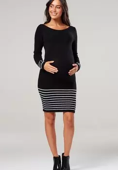 Платье прямого кроя Happy Mama, черный