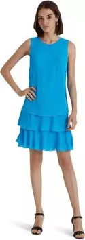 Платье прямого кроя из крепа LAUREN Ralph Lauren, цвет Blaze Ocean