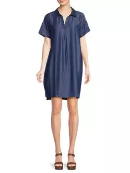 Платье прямого кроя Johnny с воротником Saks Fifth Avenue, цвет Dark Indigo