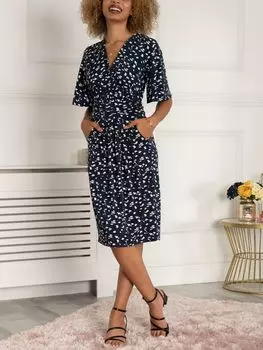 Платье прямого кроя Jolie Moi Elesia, темно-бирюзовый/белое пятно