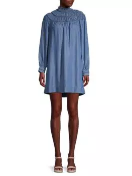 Платье прямого кроя Rebecca Minkoff с рюшами jordana, wash