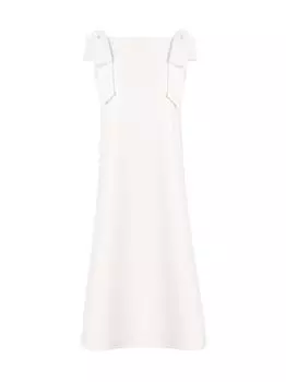 Платье прямого кроя с бантом Carolina Herrera, белый