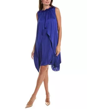 Платье прямого кроя с драпировкой Joseph Ribkoff, синий