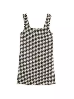 Платье прямого кроя с узором «гусиные лапки» для девочек Scotch & Soda, бирюзовый