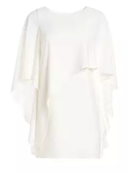 Платье прямого кроя с вырезом лодочкой и струящимися рукавами Halston