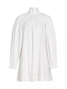 Платье прямого кроя с завязками на воротнике Rosetta Getty, белый