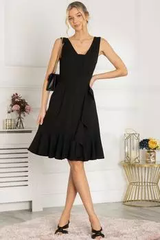 Платье прямого кроя Sonya с оборками Jolie Moi, черный