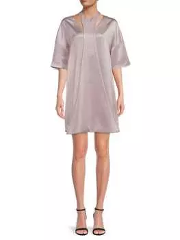 Платье прямого кроя Valentino с короткими рукавами, розовый
