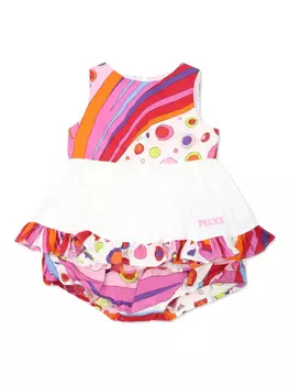 Платье PUCCI Junior Fontane с принтом, белый