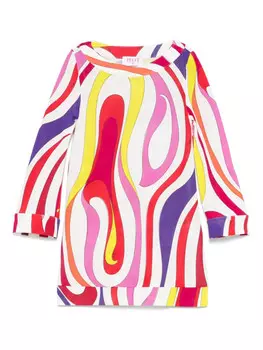 Платье PUCCI Junior с принтом «мармо», белый