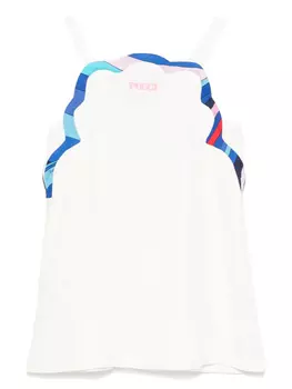 Платье PUCCI Junior с вышитым логотипом, белый