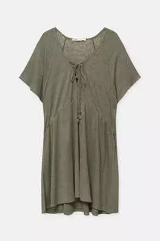 Платье Pull&Bear Loose Knit, хаки