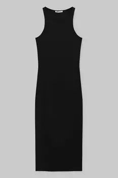 Платье Pull&Bear Medium-Lenght Sleeveless Slim Fit, черный