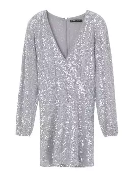 Платье Pull&Bear, серебряный