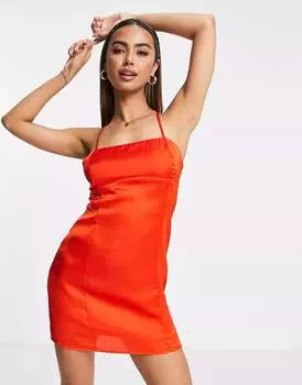 Платье Pull&Bear Spaghetti Strap Mini, красный