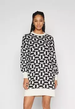 Платье Punto ONLY ON GEOMETRIC DRESS, цвет cloud dancer/black