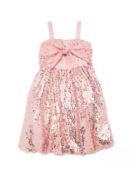 Платье-пузырь с пайетками для маленьких девочек и девочек Marchesa Notte Mini, цвет Blush