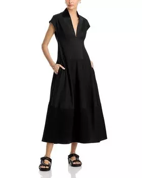 Платье-пузырь с V-образным вырезом CO, черный