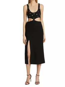 Платье Quinny с декорированным вырезом Cinq Sept, черный